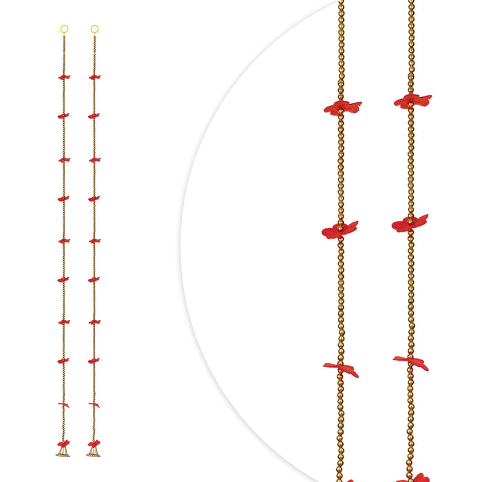 Side Toran - 5 Feet | 2 Pcs / Beads Design Thoranam / Bandhawar / Artificial Flower Thoran for Home Entrance
