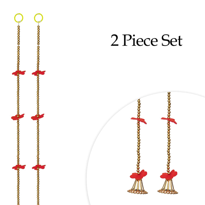 Side Toran - 5 Feet | 2 Pcs / Beads Design Thoranam / Bandhawar / Artificial Flower Thoran for Home Entrance
