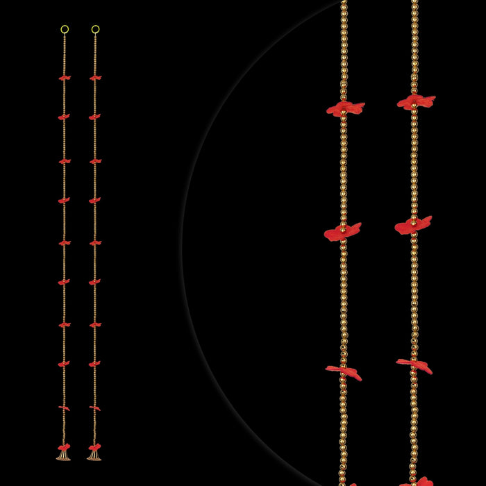 Side Toran - 5 Feet | 2 Pcs / Beads Design Thoranam / Bandhawar / Artificial Flower Thoran for Home Entrance