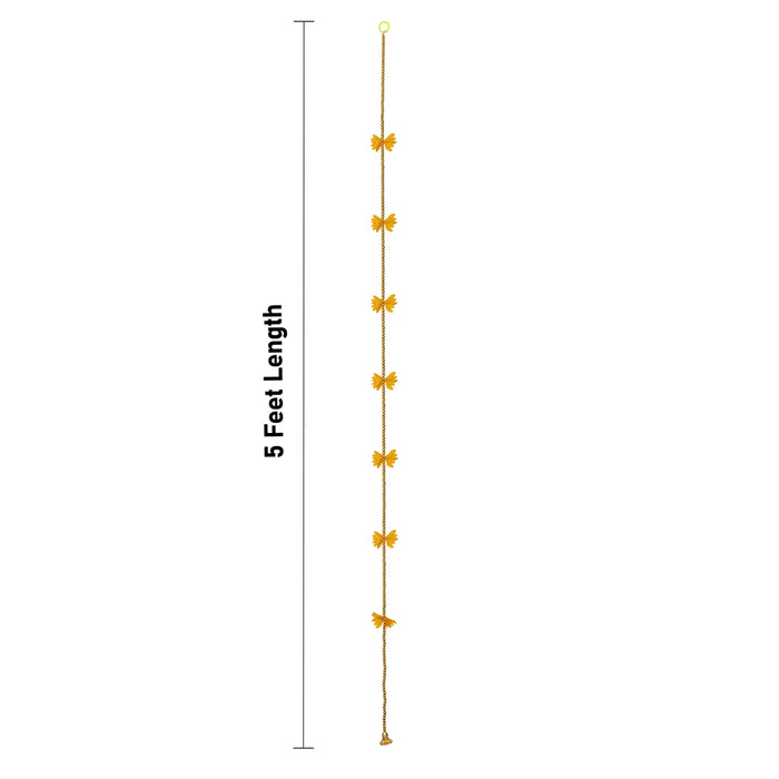 Side Toran - 5 Feet | 2 Pcs / Beads With Flower Design Thoranam / Bandanwar For Home Entrance