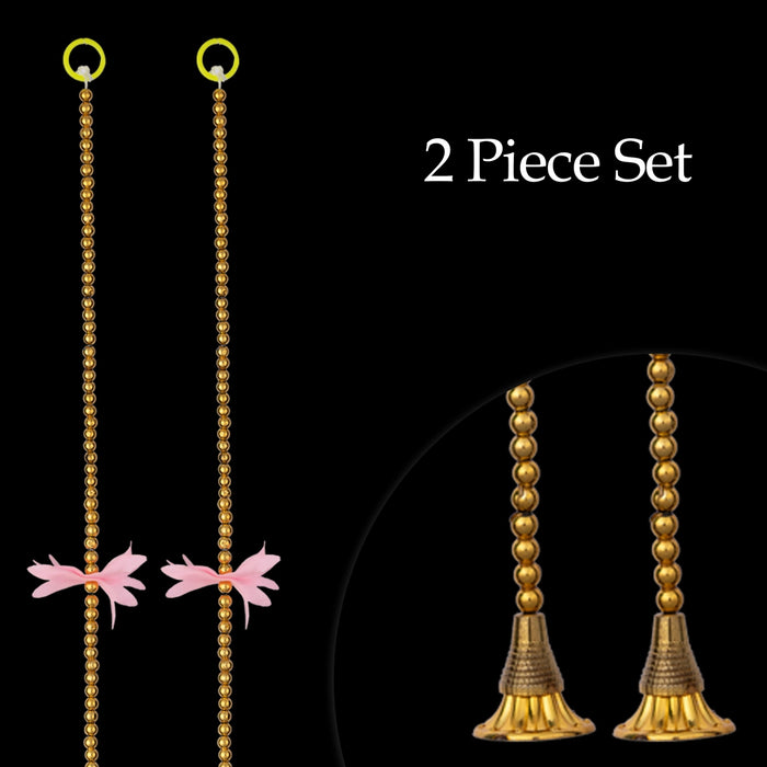 Side Toran - 5 Feet | 2 Pcs / Beads With Flower Design Thoranam / Bandanwar For Home Entrance