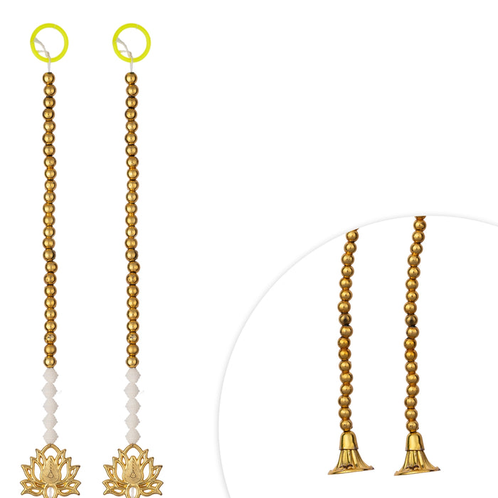 Lotus Design Toran - 5 Feet | 2 Pcs / Beaded Bandanwar / Thoranam / Door Hanging
