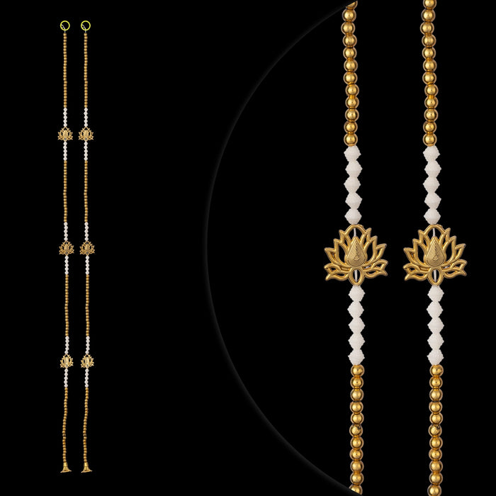 Lotus Design Toran - 5 Feet | 2 Pcs / Beaded Bandanwar / Thoranam / Door Hanging