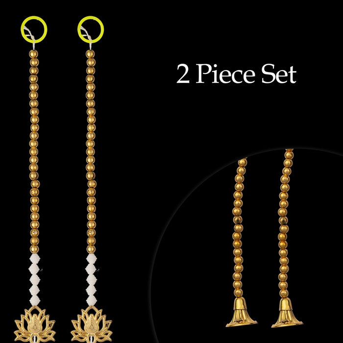 Lotus Design Toran - 5 Feet | 2 Pcs / Beaded Bandanwar / Thoranam / Door Hanging