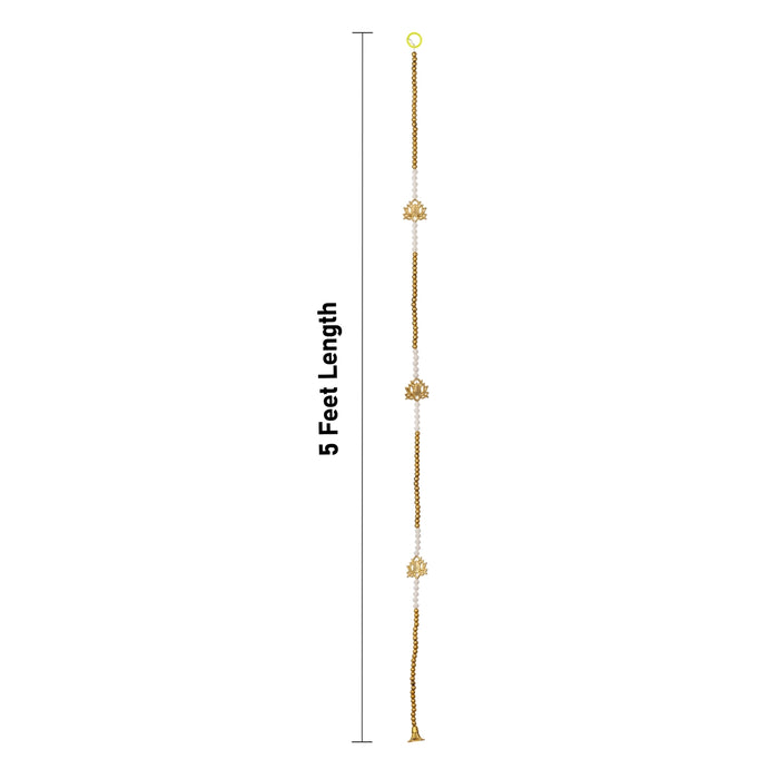 Lotus Design Toran - 5 Feet | 2 Pcs / Beaded Bandanwar / Thoranam / Door Hanging