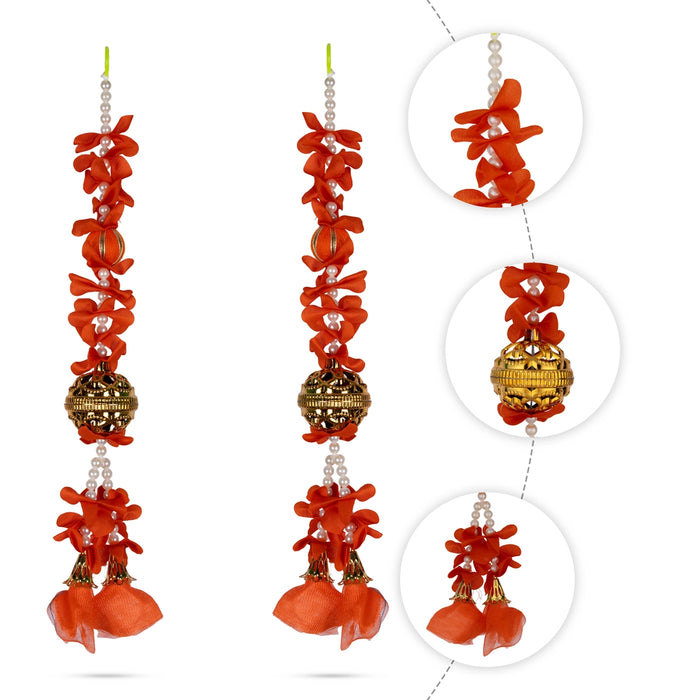 Side Toran - 1 Feet | 2 Pcs/ Flower Bandhawar / Artificial Thoranam for Home Decor