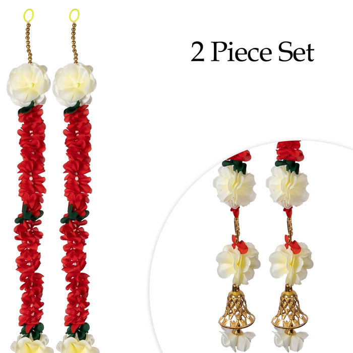 Side Toran Pair - 5 Feet | Flower Bandhawar / Artificial Thoranam / Door Hanging Decor