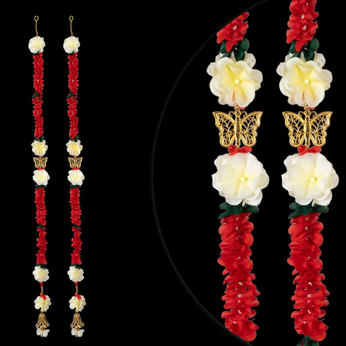 Side Toran Pair - 5 Feet | Flower Bandhawar / Artificial Thoranam / Door Hanging Decor