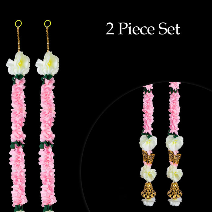 Side Toran Pair - 5 Feet | Flower Bandhawar / Artificial Thoranam / Door Hanging Decor