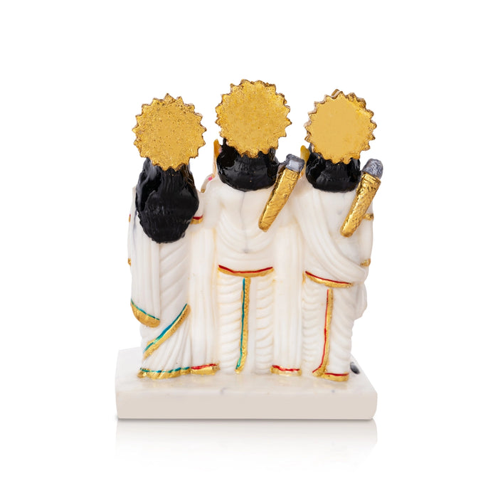 Ram Darbar Murti With Base - 8 X 6 Inches | Marble Dust Murti/ Ram Darbar Idol For Worship And Gifting