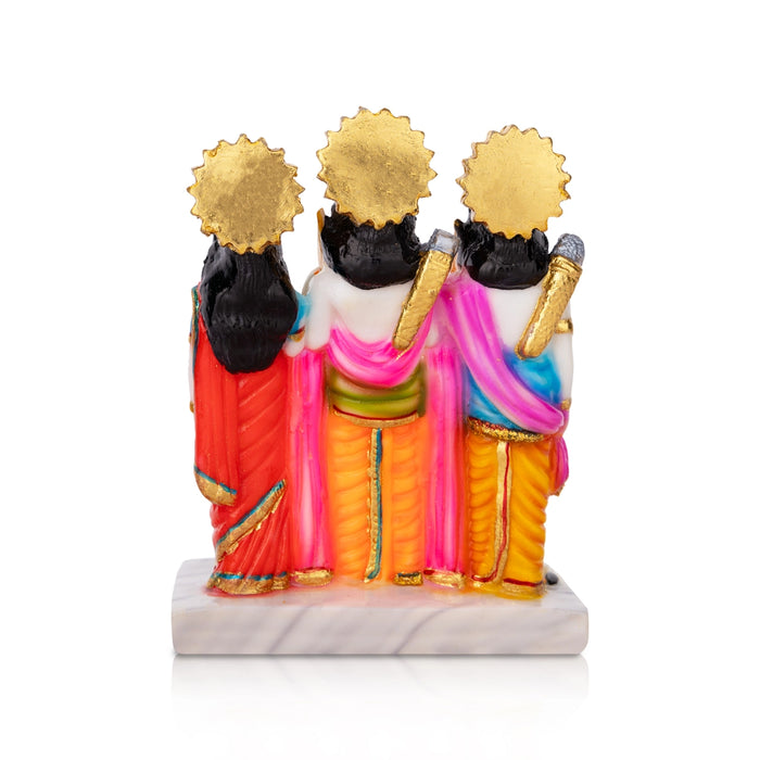 Ram Darbar Murti With Base - 8 X 6.5 Inches | Marble Dust Murti/ Coloured Ram Darbar Idol For Worship & Gifting
