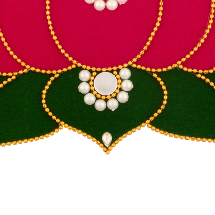 Rangoli Sticker - 6 x 8.5 Inches | Velvet Muggu Sticker/ Lotus Design Artificial Rangoli for Pooja