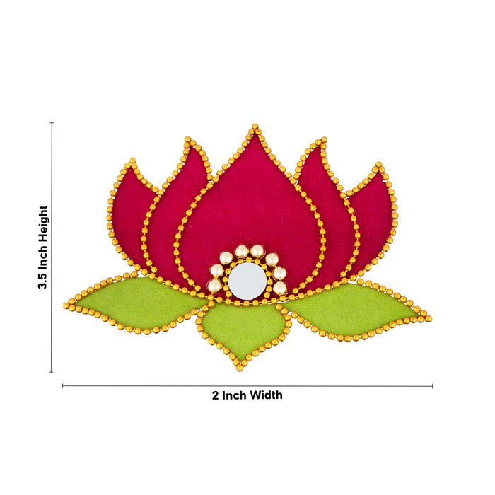 Rangoli Lotus Design - 3.5 x 2 Inches | Mirror Design Kolam Design for Pooja Decor/ Assorted Colour