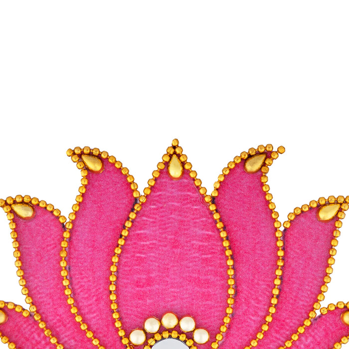 Rangoli Lotus Design - 3.5 x 2 Inches | Mirror Design Kolam Design for Pooja Decor/ Assorted Colour