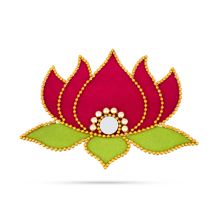 Rangoli Lotus Design - 3.5 x 2 Inches | Mirror Design Kolam Design for Pooja Decor/ Assorted Colour