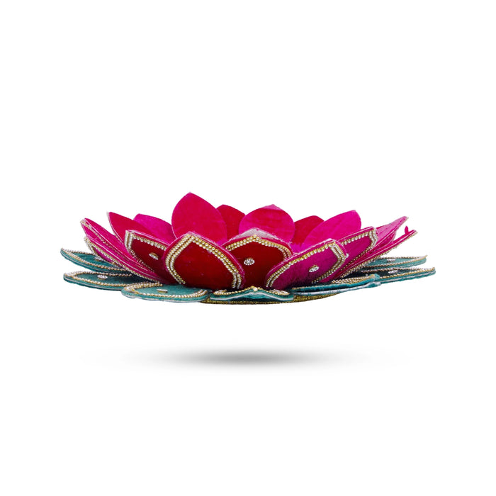 Floating Lotus Flower - 4 x 15 Inches | Velvet Artificial Lotus Flower/ Uruli Flower Decoration