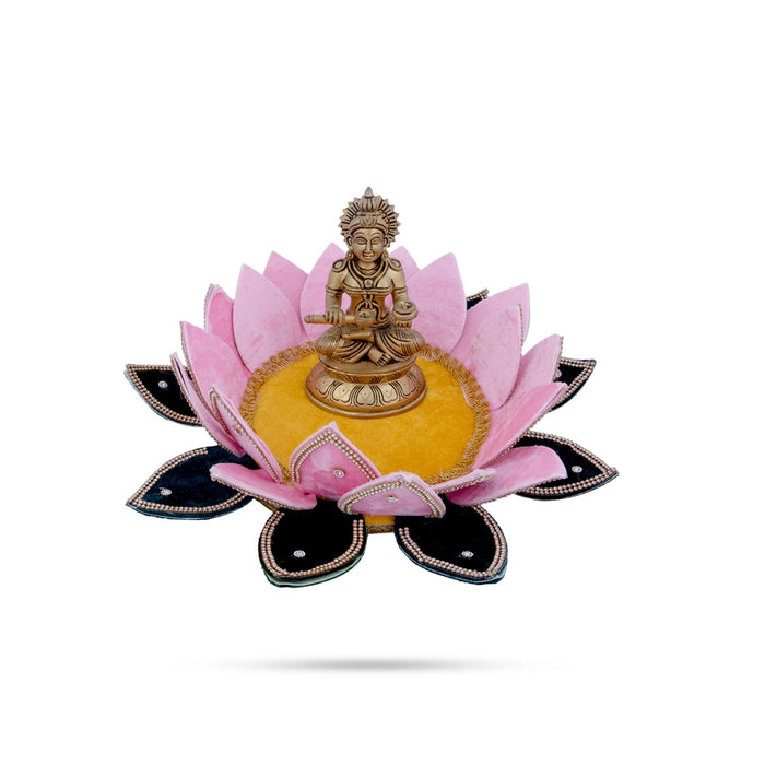 Floating Lotus Flower - 4 x 15 Inches | Velvet Artificial Lotus Flower/ Uruli Flower Decoration