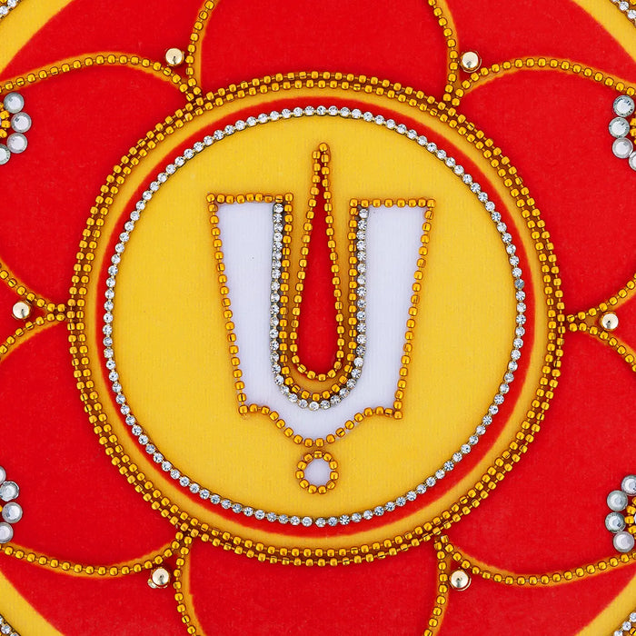 Velvet Rangoli Design - 8 Inches Dia | Namam Design Muggu Design/ Rangoli Kolam Design For Pooja Room Decor