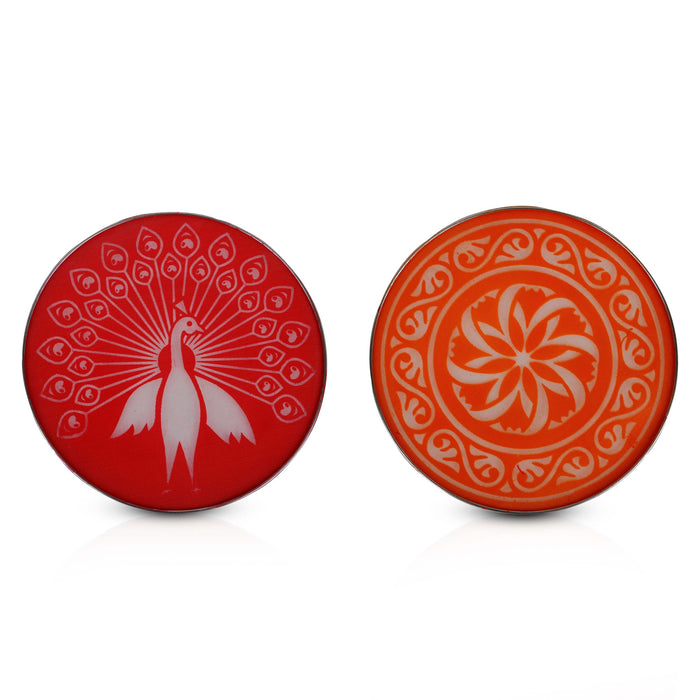 Rangoli Stencil Pair - 8 Inches | 2 Pcs/ Kolam Stencil/ Muggulu Stencil/ Rangoli Jali for Floor