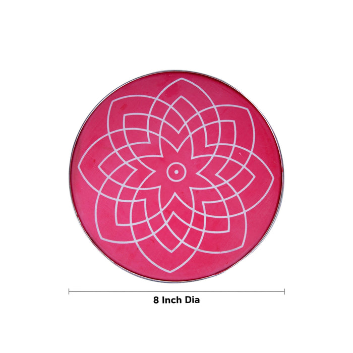 Rangoli Jali - 8 Inches | Hrudaya Kamala Design Kolam Stencil/ Rangoli Stencil for Floor Decor