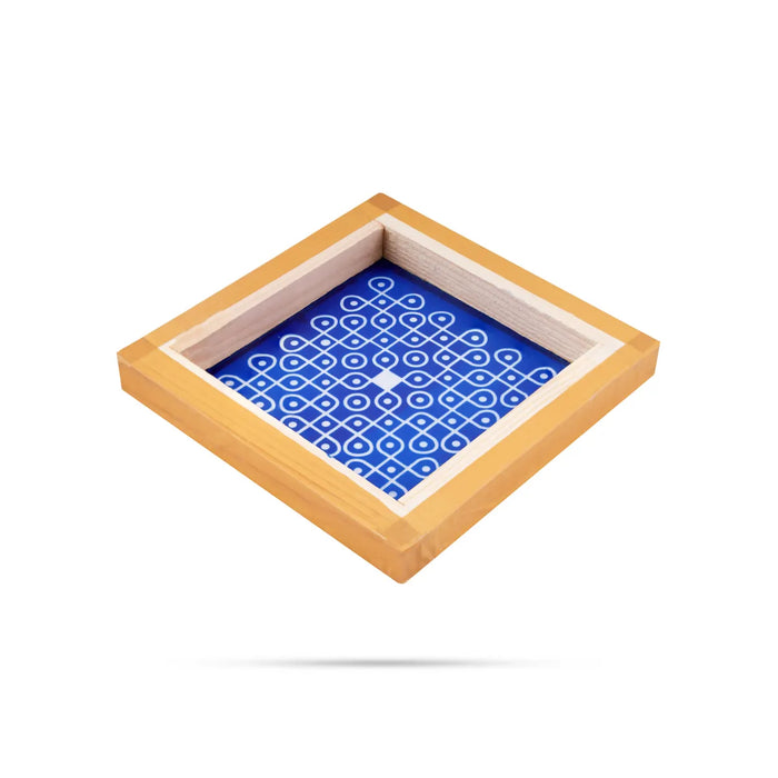 Rangoli Stencil - 5 X 5 Inches | Kambi Kolam Pattern/ Reusable Floor Rangoli Stencil For Auspicious Entry