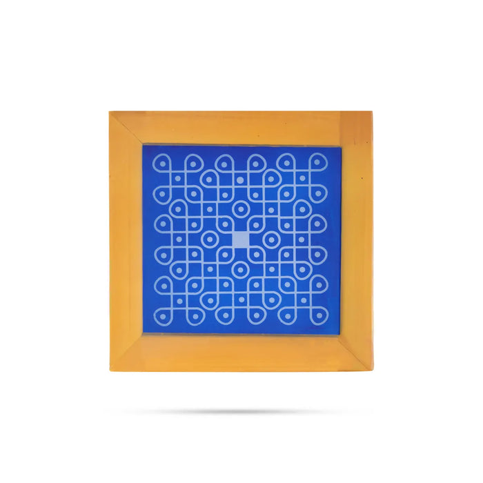 Rangoli Stencil - 5 X 5 Inches | Kambi Kolam Pattern/ Reusable Floor Rangoli Stencil For Auspicious Entry