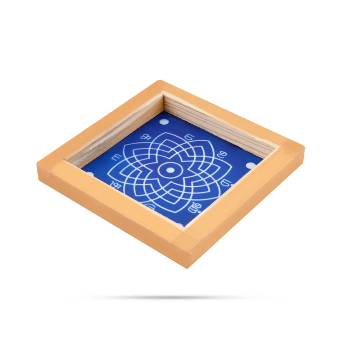 Rangoli Stenci - 5 X 5 Inches | Sacred Lotus Kolam/ Hrudya Kamalam Reusable Floor Stencil For Daily Pooja