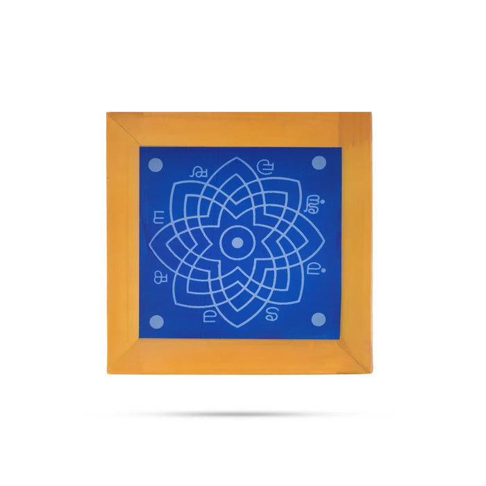 Rangoli Stenci - 5 X 5 Inches | Sacred Lotus Kolam/ Hrudya Kamalam Reusable Floor Stencil For Daily Pooja