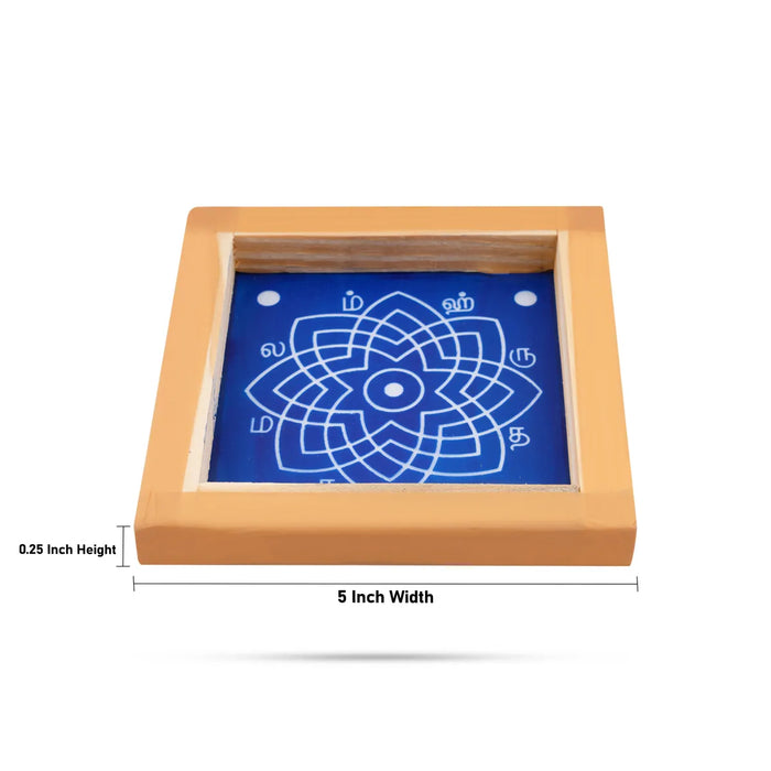 Rangoli Stenci - 5 X 5 Inches | Sacred Lotus Kolam/ Hrudya Kamalam Reusable Floor Stencil For Daily Pooja