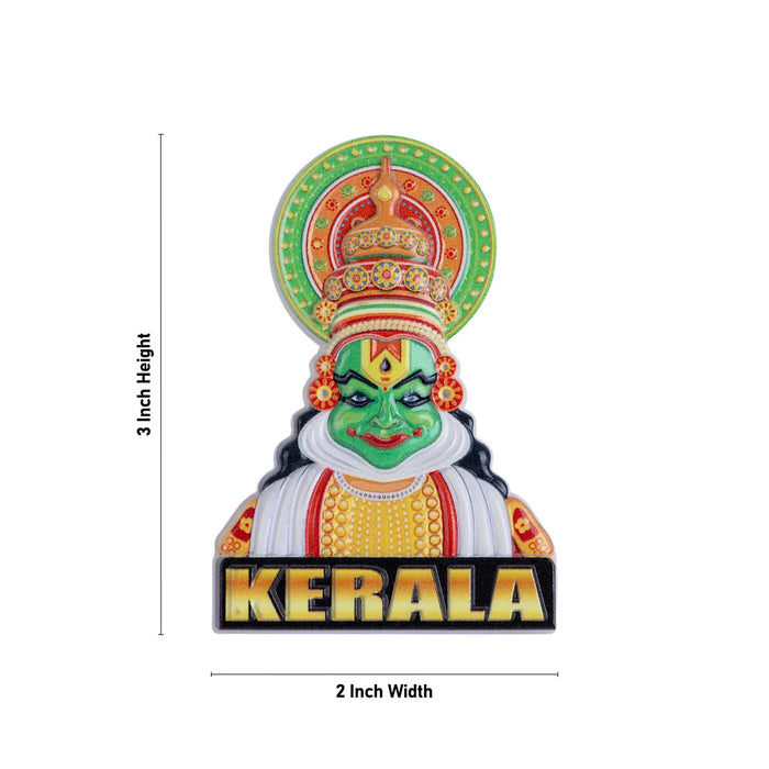 Kathakali Head Fridge Magnet - 3 X 2 Inches | Photo Magnet/ Kathakali Face Picture Magnet For Home Decor