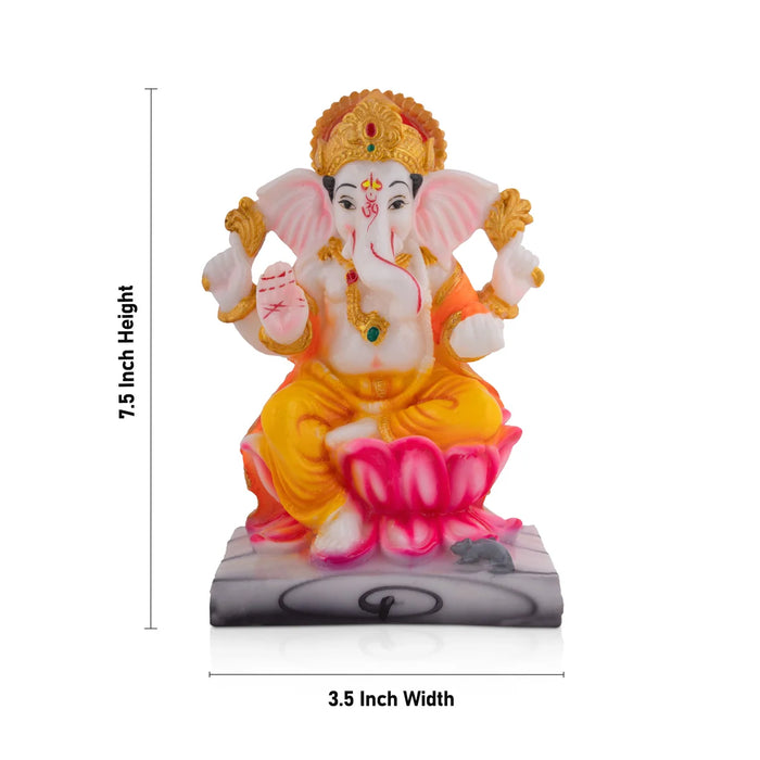 Ganapati Idol - 7.5 x 3.5 Inches | Vinayaka Statue/ Ganesha Idol for Home