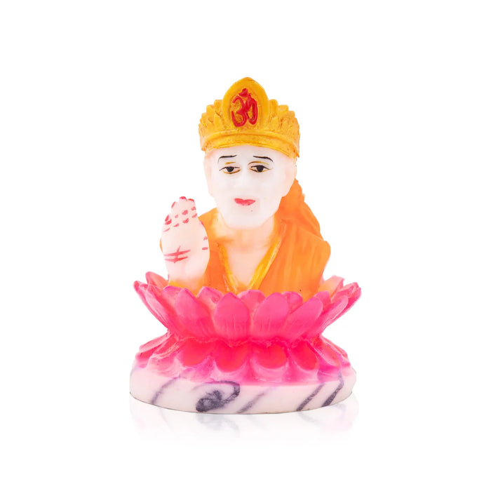 Saibaba Statue - 4 x 2.5 Inches | Marble Dust Statue/ Sai Baba Murti/ Sai Baba Statue for Home