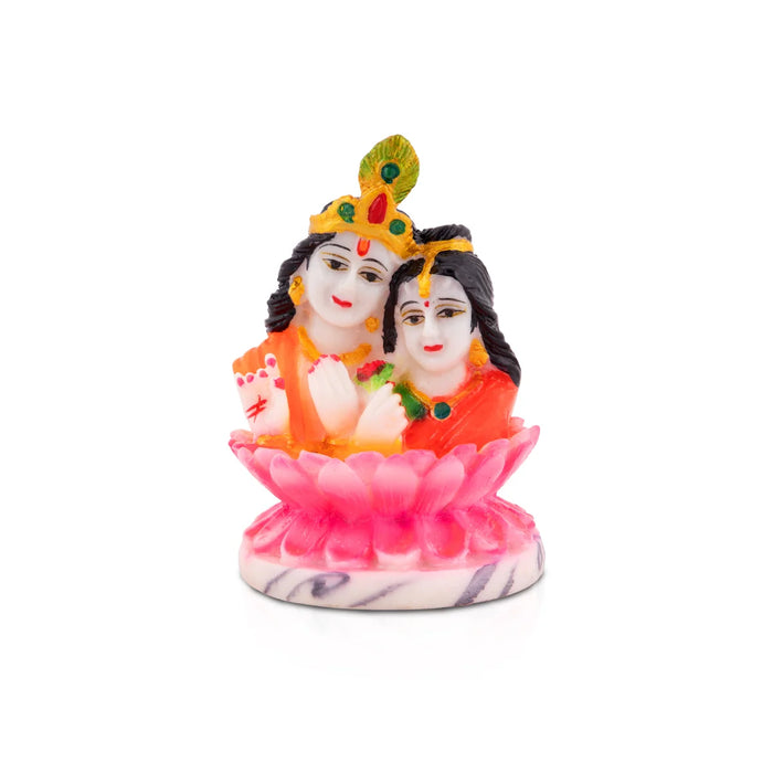 Radha Krishna Statue - 4.25 x 2.75 Inches | Marble Dust Statue/ Radha Krishna Murti/ Radha Krishna Statue for Home