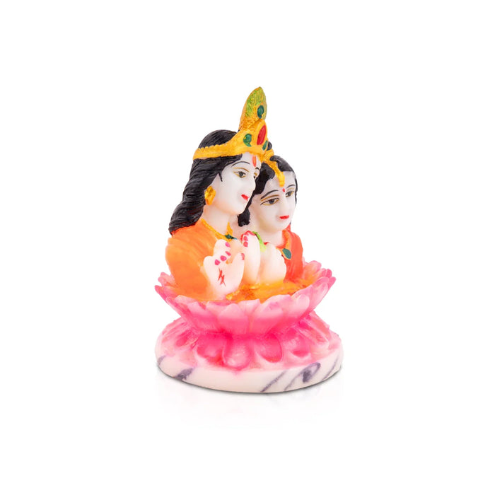 Radha Krishna Statue - 4.25 x 2.75 Inches | Marble Dust Statue/ Radha Krishna Murti/ Radha Krishna Statue for Home