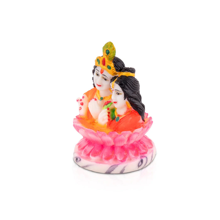 Radha Krishna Statue - 4.25 x 2.75 Inches | Marble Dust Statue/ Radha Krishna Murti/ Radha Krishna Statue for Home