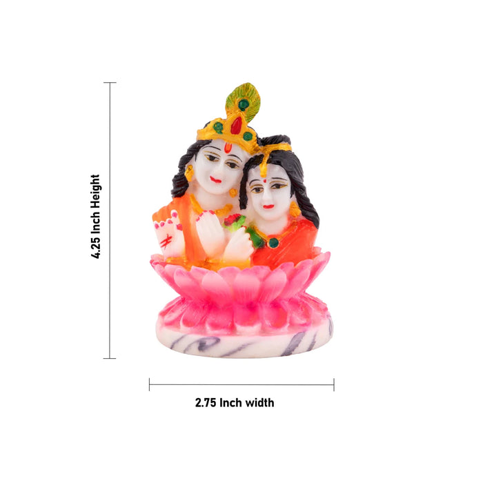 Radha Krishna Statue - 4.25 x 2.75 Inches | Marble Dust Statue/ Radha Krishna Murti/ Radha Krishna Statue for Home