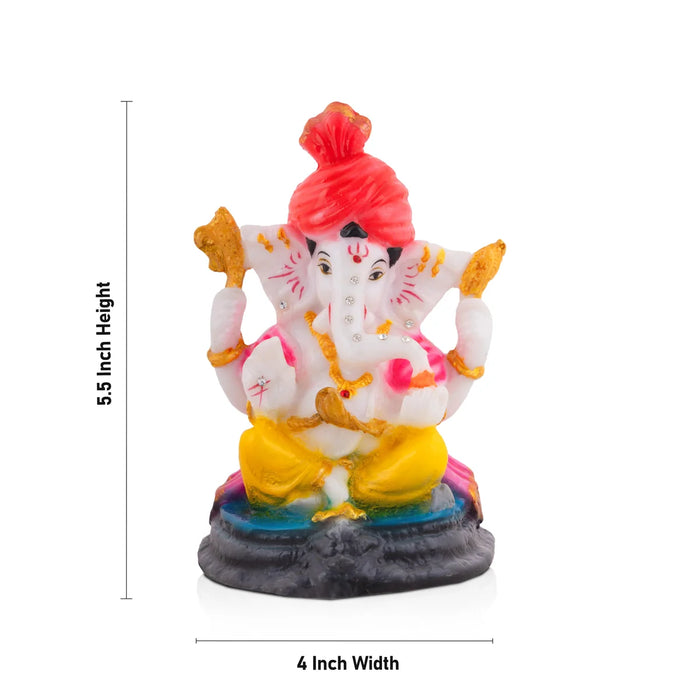 Ganapati Idol - 5.5 x 4 Inches | Vinayaka Statue/ Ganesha Idol for Home