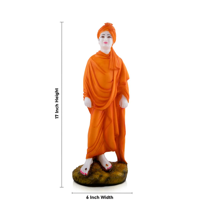 Vivekananda Statue - 17 x 6 Inches | Swami Vivekananda Murti/ Marble Dust Statue for Pooja