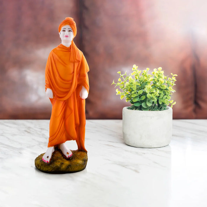 Vivekananda Statue - 17 x 6 Inches | Swami Vivekananda Murti/ Marble Dust Statue for Pooja