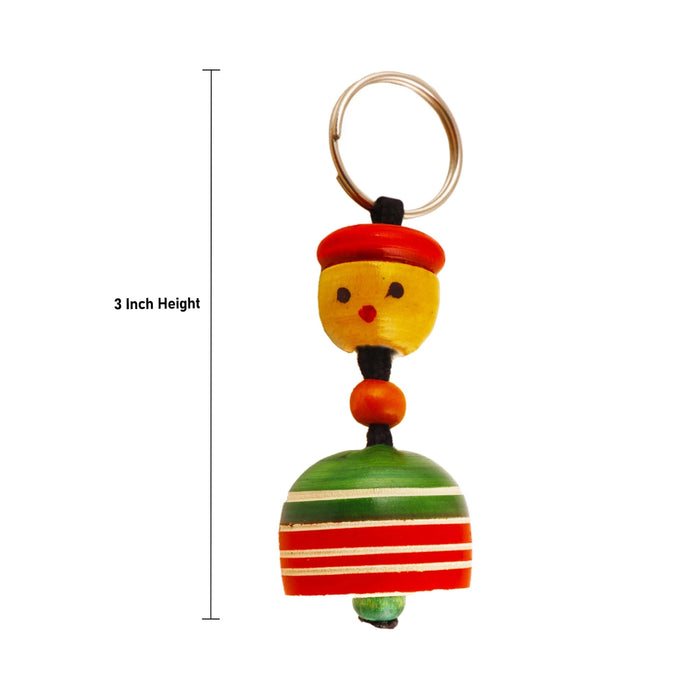 Handmade Key Chain - 3 Inches | Wooden Key Ring for Kids/ Assorted Design