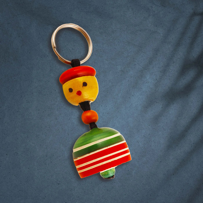 Handmade Key Chain - 3 Inches | Wooden Key Ring for Kids/ Assorted Design