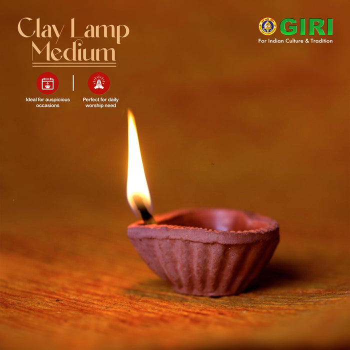 Kartik Deepam Set - 1 X 2.5 Inches | 6 Pcs/ Clay Karthik Deepam/ Agal Vilakku Deepam For Pooja & Festival Decor