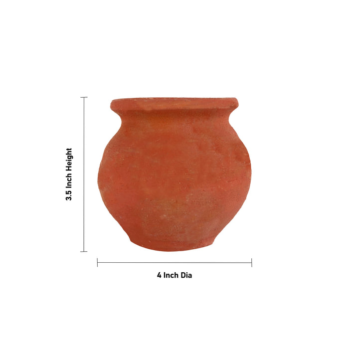 Man Paanai - 3.5 x 4 Inches | Traditional Clay Pot/ Mud Pot/ Cooking Vessel/ Earthenware Pot