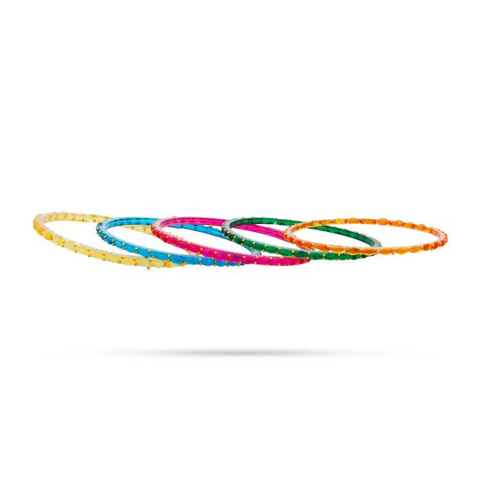 Raindrop Glass Bangles - 2 Dozen | 2.5 Inches/ Glass Chudi/ Lahti Glass for Ladies