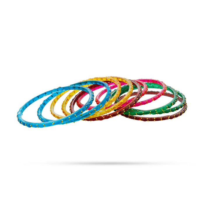 Raindrop Glass Bangles - 2 Dozen | Glass Chudi/ 2.5 Inches/ Lahti Glass for Ladies