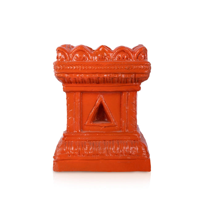 Tulasi Maadam - 6.7 x 4.5 Inches | Clay Holy Basil Maadam/ Tulsi Brindavanam for Pooja Decor
