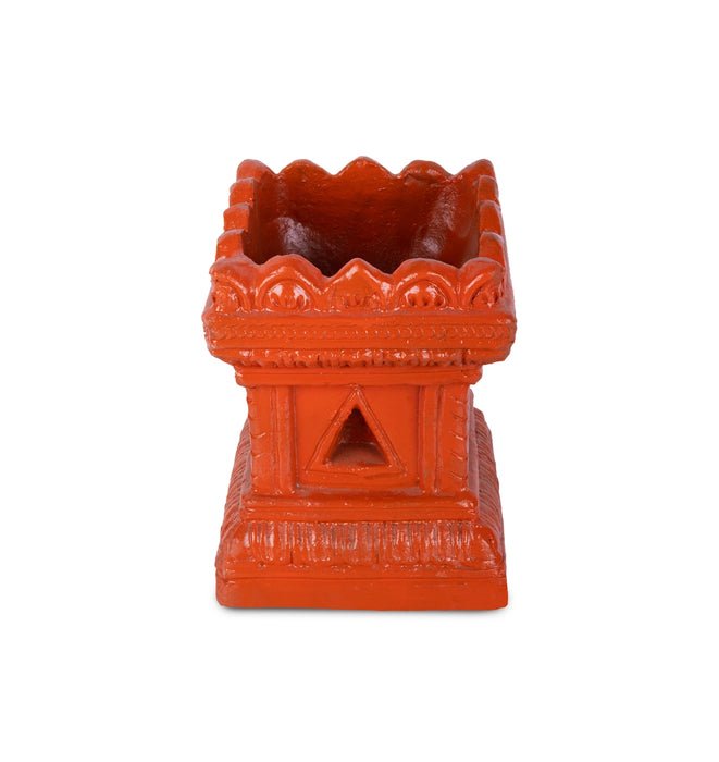 Tulasi Maadam - 6.7 x 4.5 Inches | Clay Holy Basil Maadam/ Tulsi Brindavanam for Pooja Decor