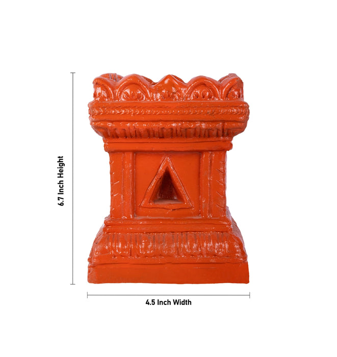 Tulasi Maadam - 6.7 x 4.5 Inches | Clay Holy Basil Maadam/ Tulsi Brindavanam for Pooja Decor
