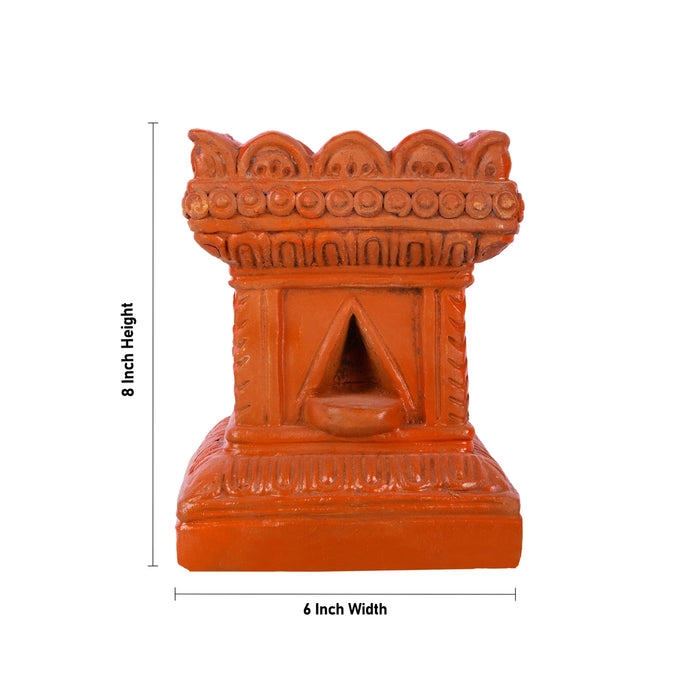 Thulasi Maadam - 8 Inches | Clay Tulasi Vrindavan/ Tulsi Maadam for Pooja