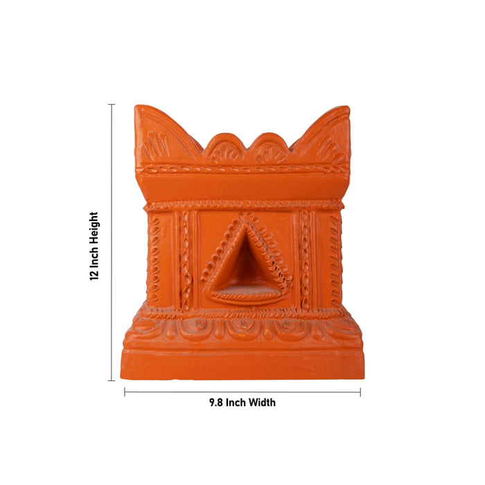 Thulasi Maadam - 12 x 9.8 Inches | Clay Tulsi Vrindavan/ Tulasi kota for Pooja